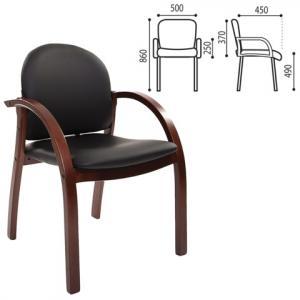 Кресло для приемных и переговорных CH-659, экокожа, черное матовое