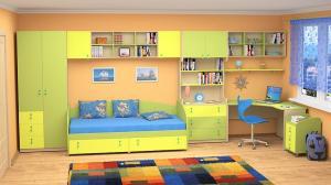 Комплект детской мебели: зеленый/желтый: 