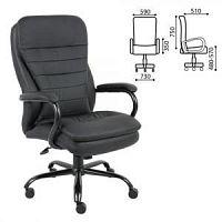 Кресло офисное BRABIX «Heavy Duty HD-001», усиленная конструкция, нагрузка до 200 кг, экокожа цвет ч