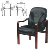 Кресло для приемных и переговорных СН-658/CH-422, кожа, черное